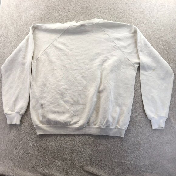 Jerzees Mens Sweatshirt XL White Crewneck Pullover Fleece Casual Long Sleeve - Picture 11 of 11